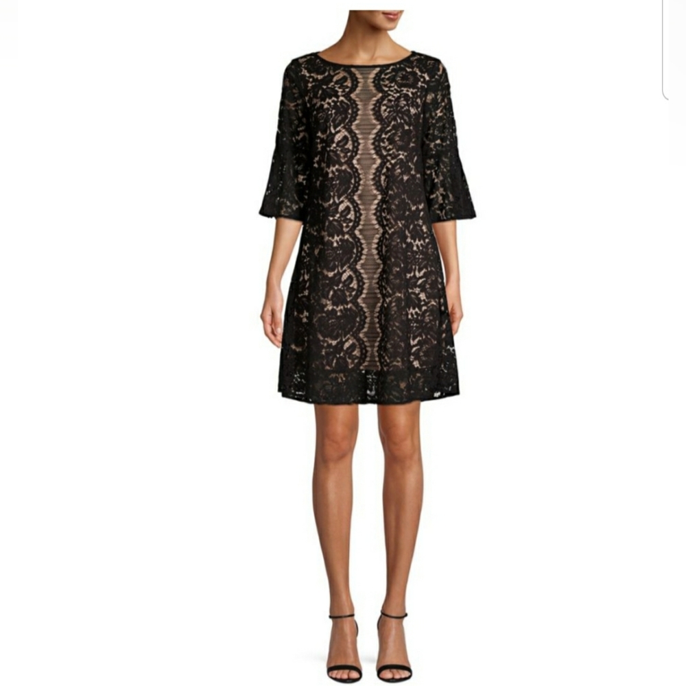 Black Lace Midi Dress NWT